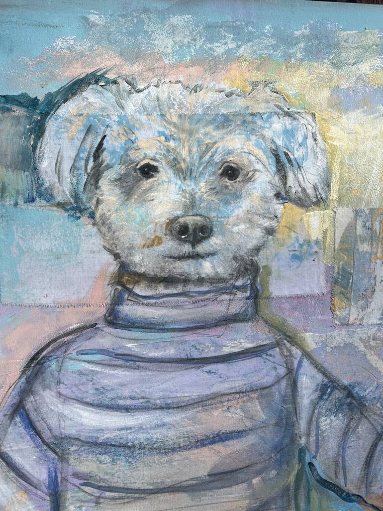 Original Contemporary Dogs Painting by Linda Mitchell