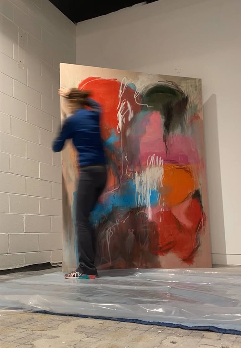 Original Abstract Expressionism Abstract Painting by Tina Psoinos