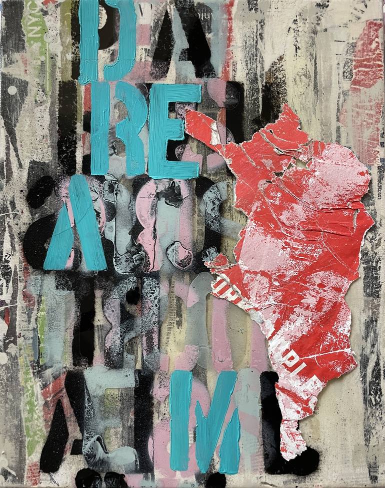 Original Street Art Abstract Mixed Media by Tina Psoinos