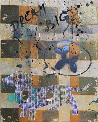 Original Street Art Dogs Collage by Tina Psoinos
