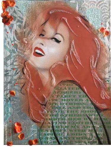 Ann Margret Orange Green - Limited Edition of 1 thumb
