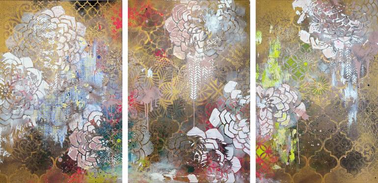 Original Abstract Floral Painting by Tina Psoinos