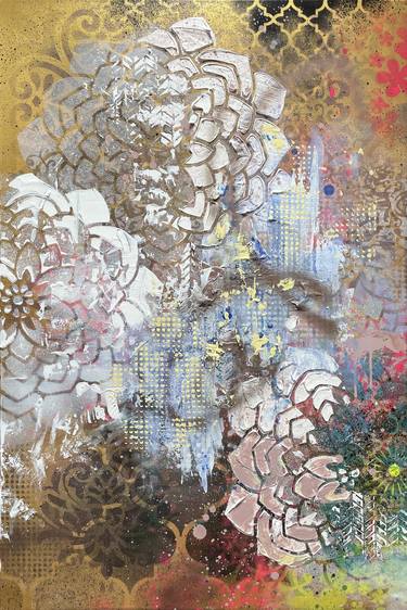 Original Abstract Floral Paintings by Tina Psoinos