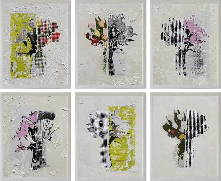 Original Minimalism Floral Painting by Tina Psoinos