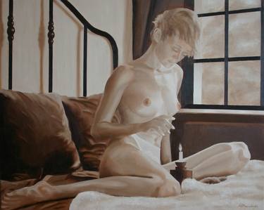 Original Figurative Nude Paintings by Michał Przewłocki