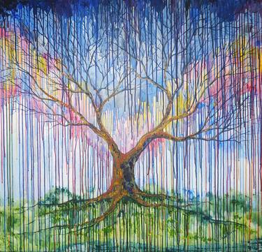 Print of Expressionism Tree Paintings by Olga Zaitseva