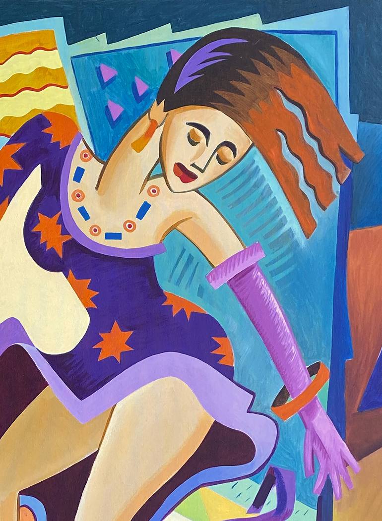 Original Modernism Women Painting by Ron Oden