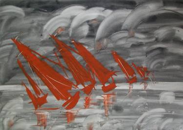 RED SAILS. Gouache on paper. 80x60cm thumb