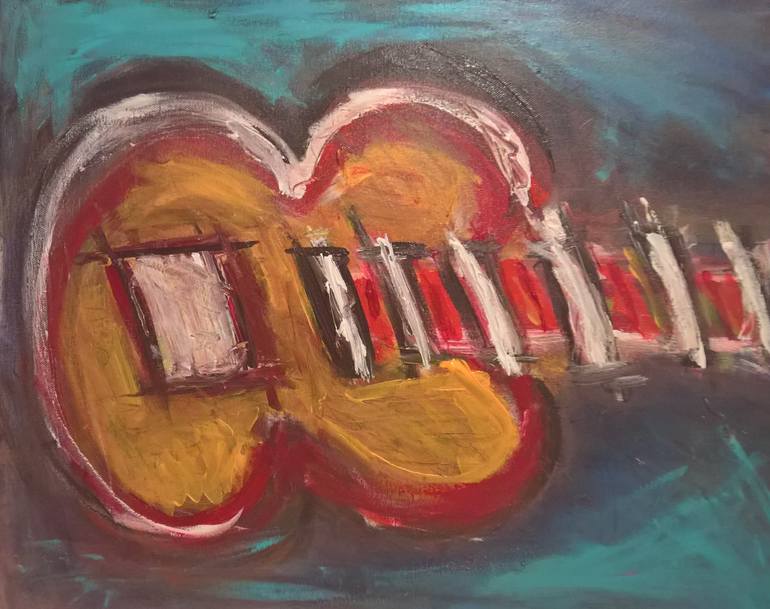 Jazzy Guitar Painting by Monte Rose | Saatchi Art