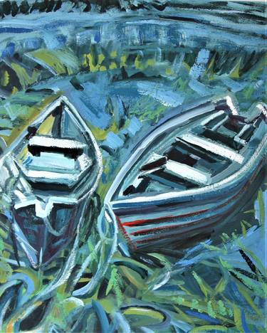 Original Boat Paintings by Rowena Perkins