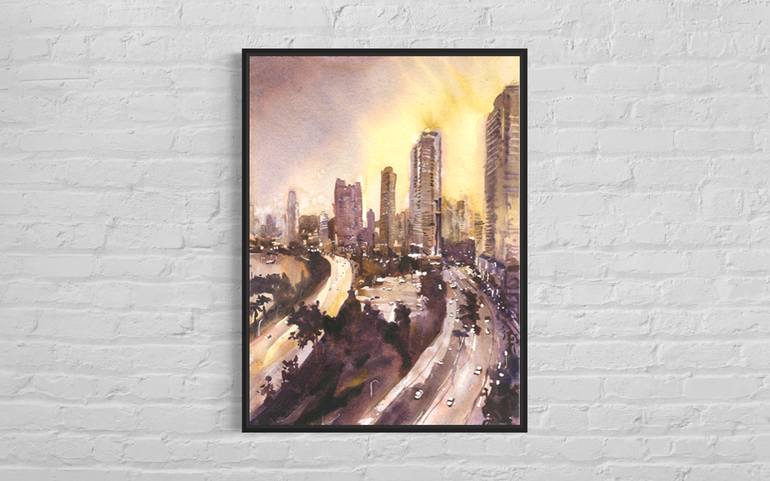Original Contemporary Architecture Painting by Ryan Fox Aws Nws Twsa