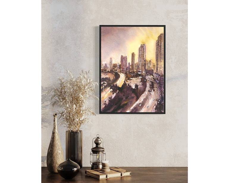 Original Contemporary Architecture Painting by Ryan Fox AWS