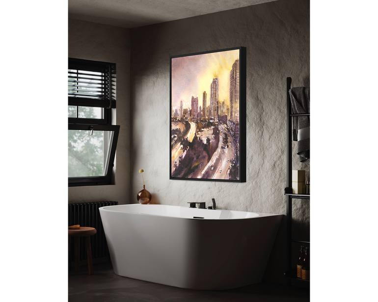 Original Contemporary Architecture Painting by Ryan Fox Aws Nws Twsa