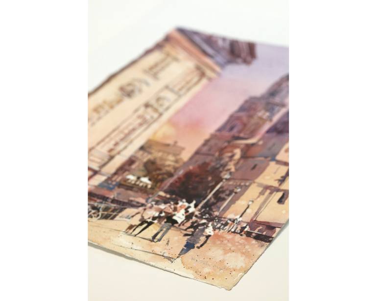 Original Contemporary Architecture Painting by Ryan Fox Aws Nws