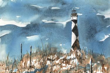 Cape Lookout lighthouse in the Outer Banks North Carolina thumb