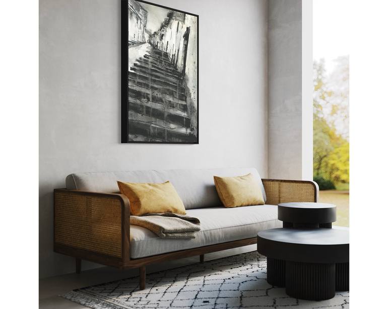 Original Black & White Travel Painting by Ryan Fox Aws