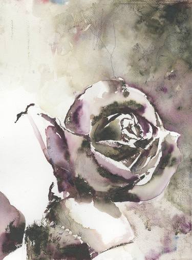 Colorful watercolor painting rose home decor art for house flora thumb