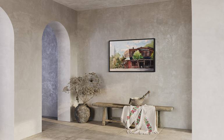Original Contemporary Architecture Painting by Ryan Fox Aws Nws