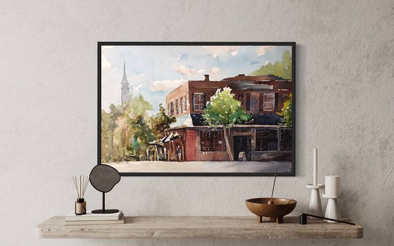 Original Contemporary Architecture Painting by Ryan Fox Aws Nws