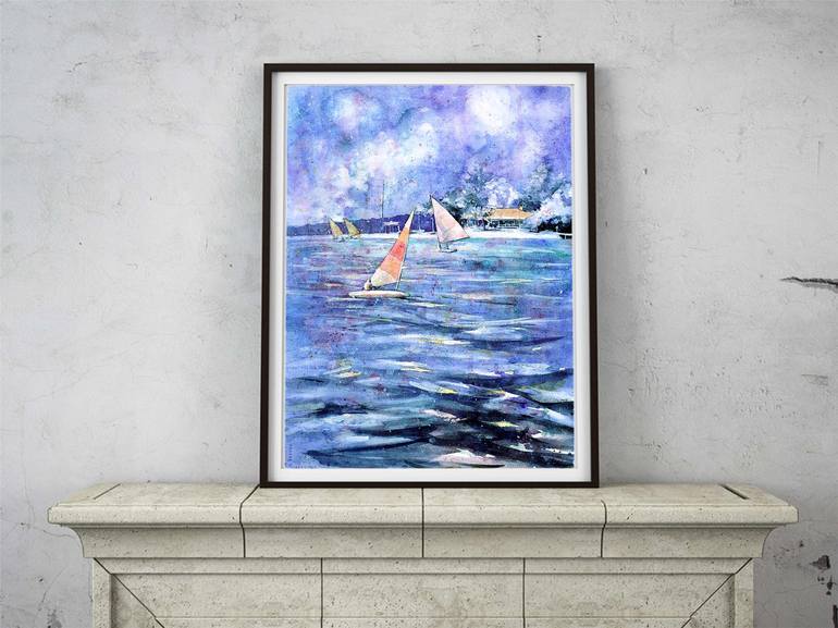 Original Impressionism Seascape Painting by Ryan Fox AWS