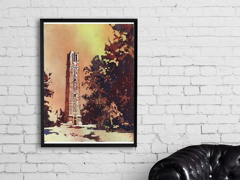 Original Documentary Architecture Painting by Ryan Fox Aws Nws Twsa