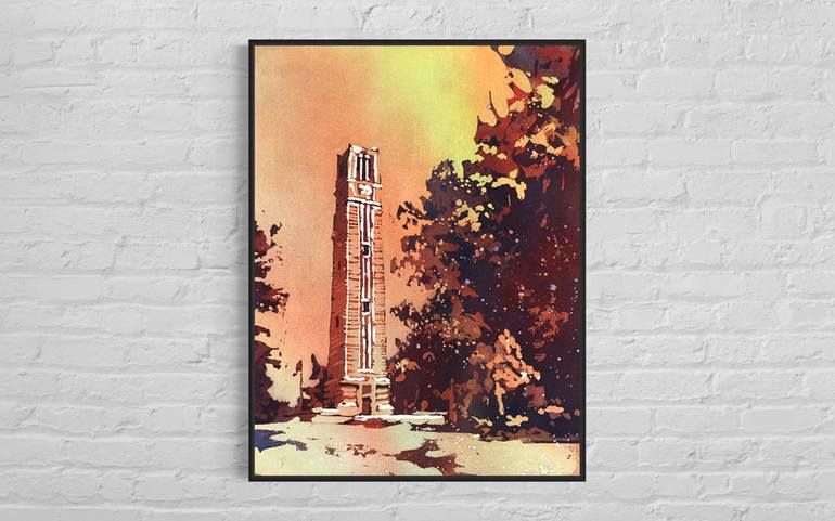Original Documentary Architecture Painting by Ryan Fox Aws Nws Twsa