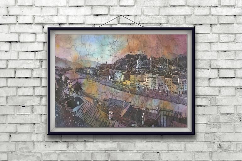 Original Illustration Architecture Painting by Ryan Fox Aws Nws Twsa