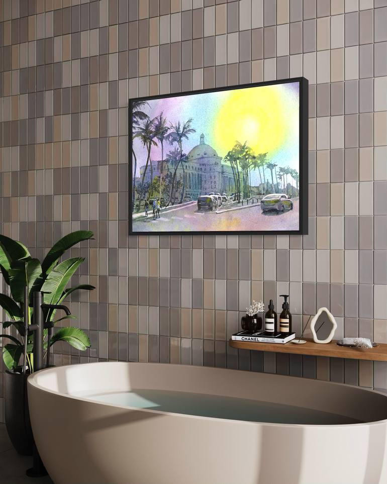 Original Illustration Architecture Painting by Ryan Fox Aws Nws Twsa