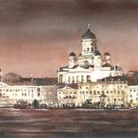 Helsinki Cathedral risinga above skyline at dusk by Ryan Fox AWS NWS