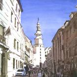 Michaels Gate in Old Town Bratislava Slovakia colorful cityscape by Ryan Fox AWS NWS