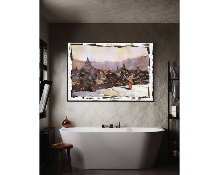 Original Documentary Architecture Painting by Ryan Fox Aws Nws Twsa