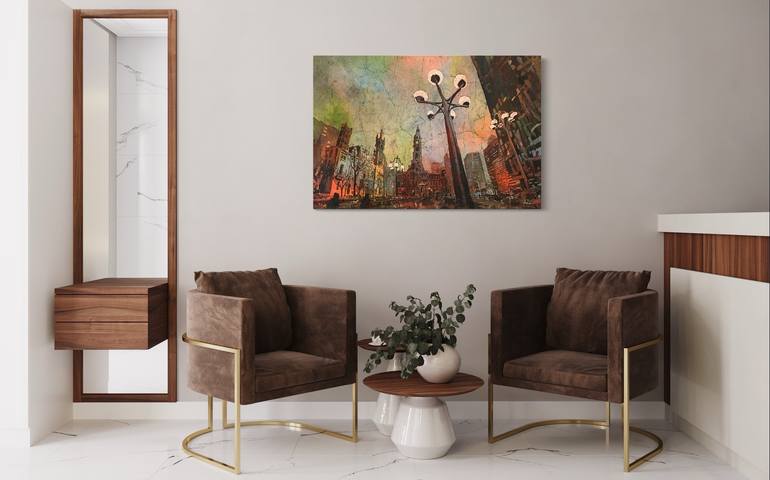 Original Art Deco Architecture Painting by Ryan Fox AWS