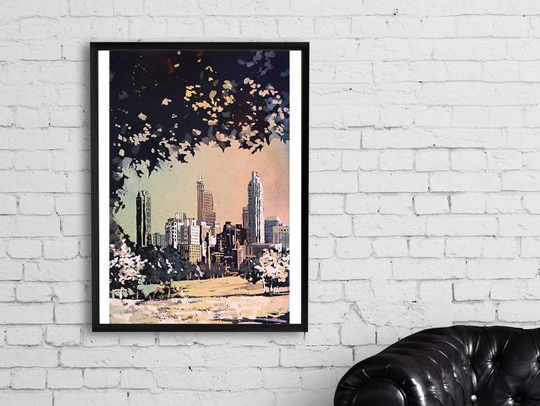 Original Documentary Architecture Painting by Ryan Fox Aws Nws Twsa