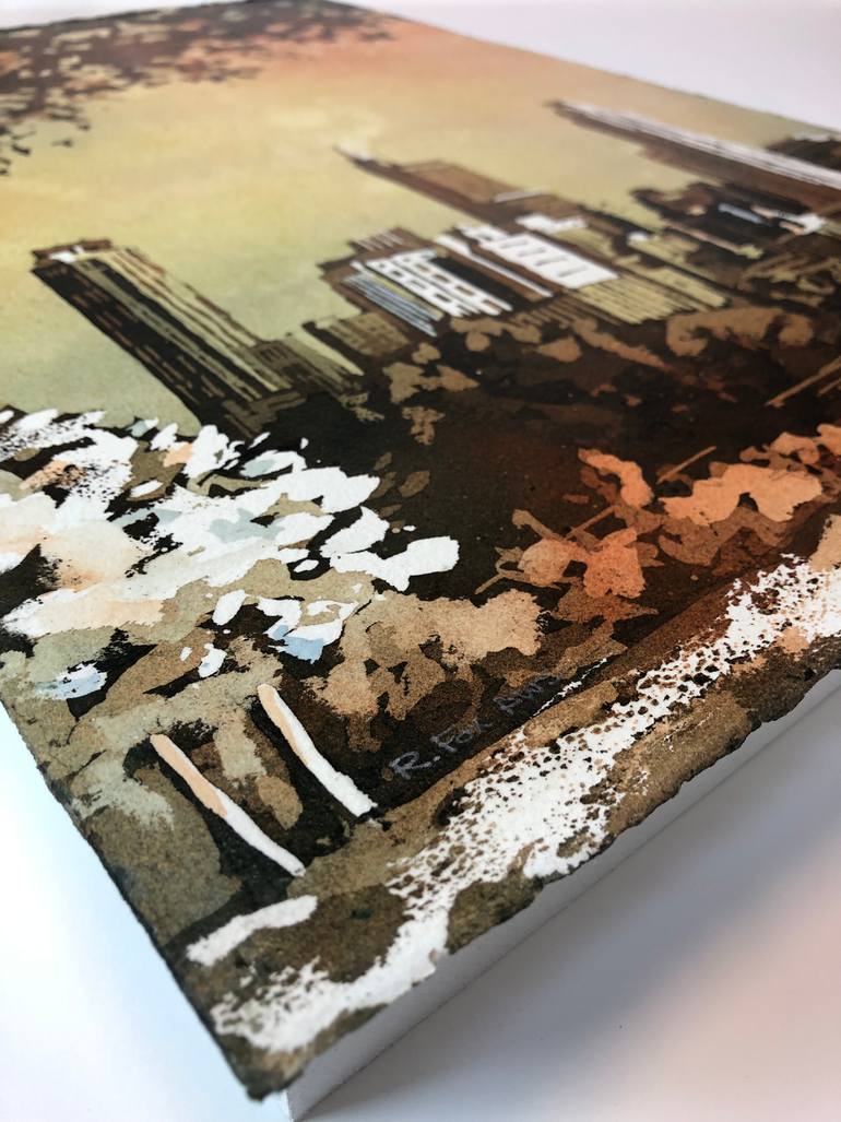 Original Documentary Architecture Painting by Ryan Fox Aws Nws Twsa