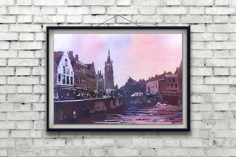 Original Documentary Architecture Painting by Ryan Fox Aws Nws Twsa
