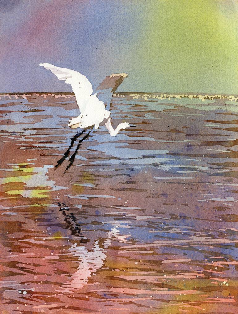 Soaring Cranes Original Watercolour Painting