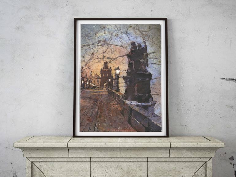 Original Documentary Architecture Painting by Ryan Fox Aws Nws Twsa