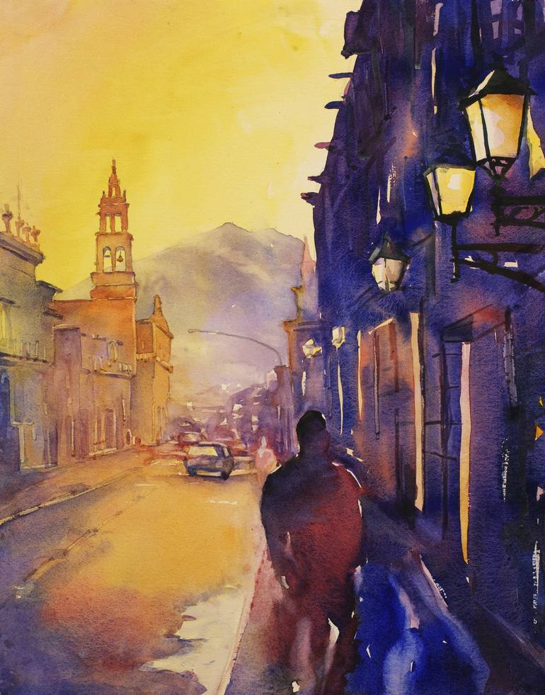 watercolor-painting-of-colonial-architecture-and-church-in-the-city-of