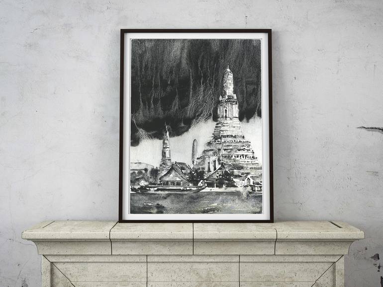 Original Documentary Travel Painting by Ryan Fox Aws Nws