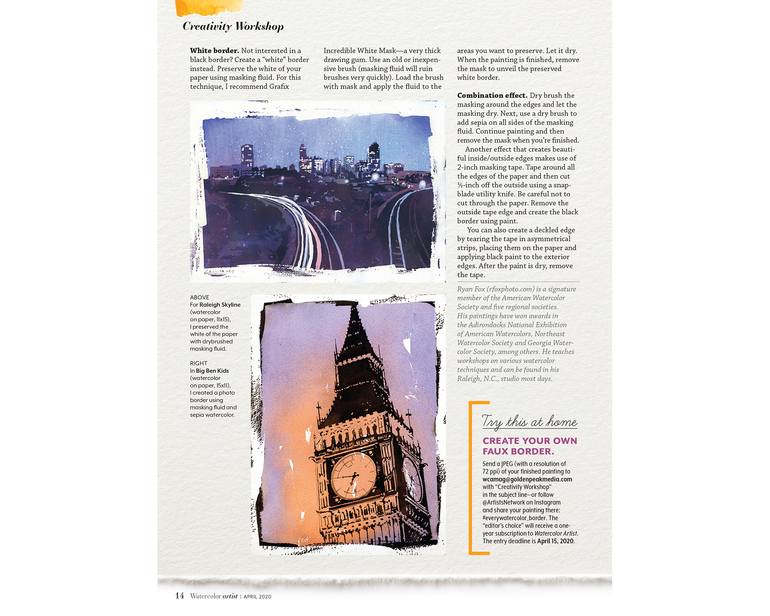 Original Documentary Travel Painting by Ryan Fox Aws Nws Twsa