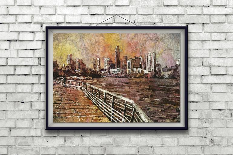 Original Documentary Architecture Painting by Ryan Fox Aws Nws Twsa