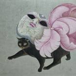 Venetian Mask with pink Feathers by goeltinger miura sachiko