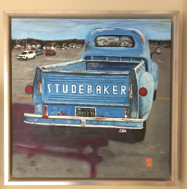 Original Realism Car Painting by Margaret Peggy Murphy