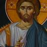Jesus  Christ  (Isous Xristos ). Byzantine paiting.
65.5 cm x 55.5 cm.
Fresco, plaster,acrylic.