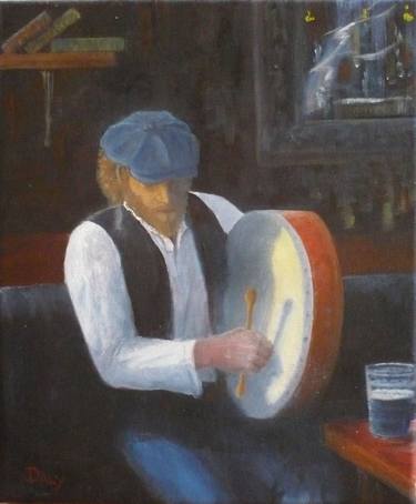 "Bodhran Player" (SOLD) thumb