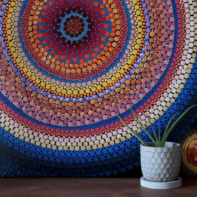 Original Abstract Painting by Circle Work Art