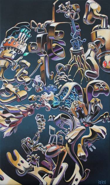 Original Surrealism Abstract Paintings by Sébastien Berruyer