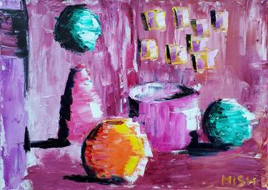 Original Abstract Expressionism Still Life Paintings by Mikhail MiSH Yevdakov