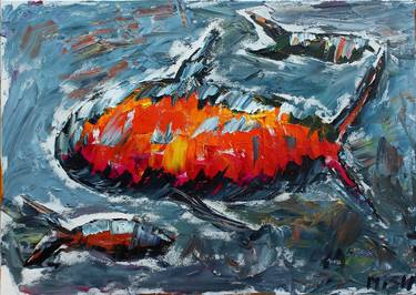 Print of Abstract Fish Paintings by Mikhail MiSH Yevdakov
