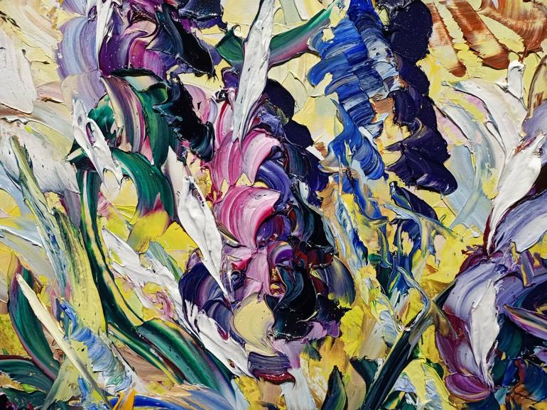 Original Abstract Floral Painting by Antonino Puliafico
